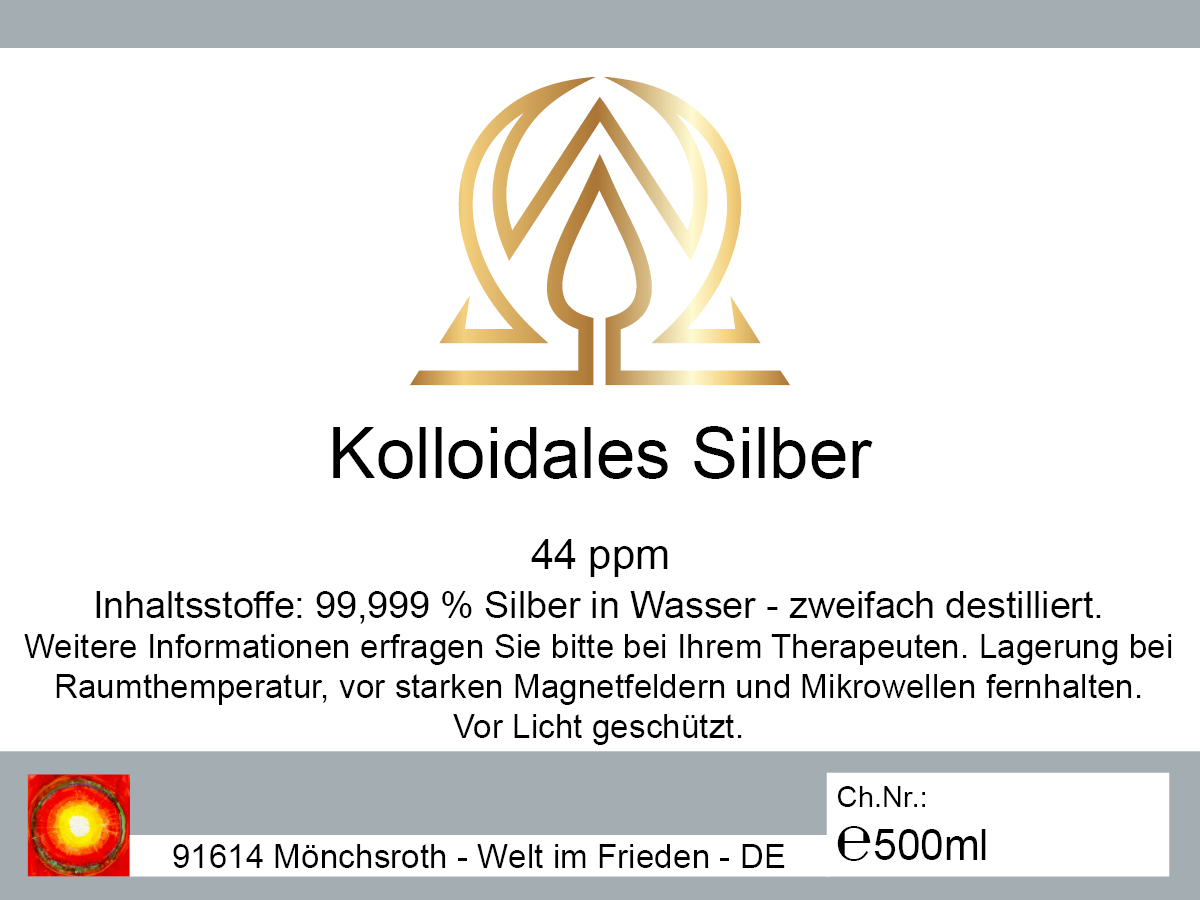 Kolloidales Silber - 500 ml - mit energetischer Programmierung "Äußere Einflüsse"